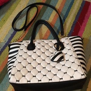Black and White Betsey Johnson Crossbody